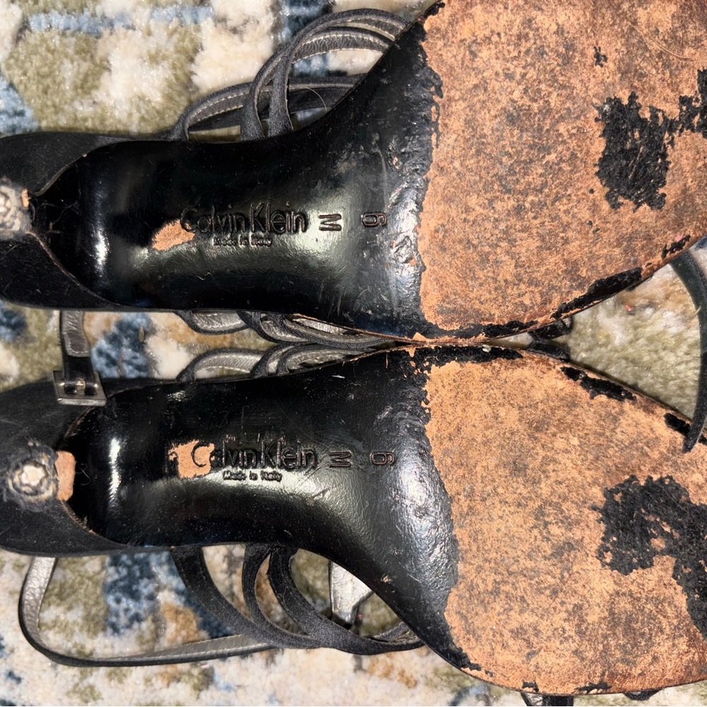 Calvin Klein Black Strappy Heels